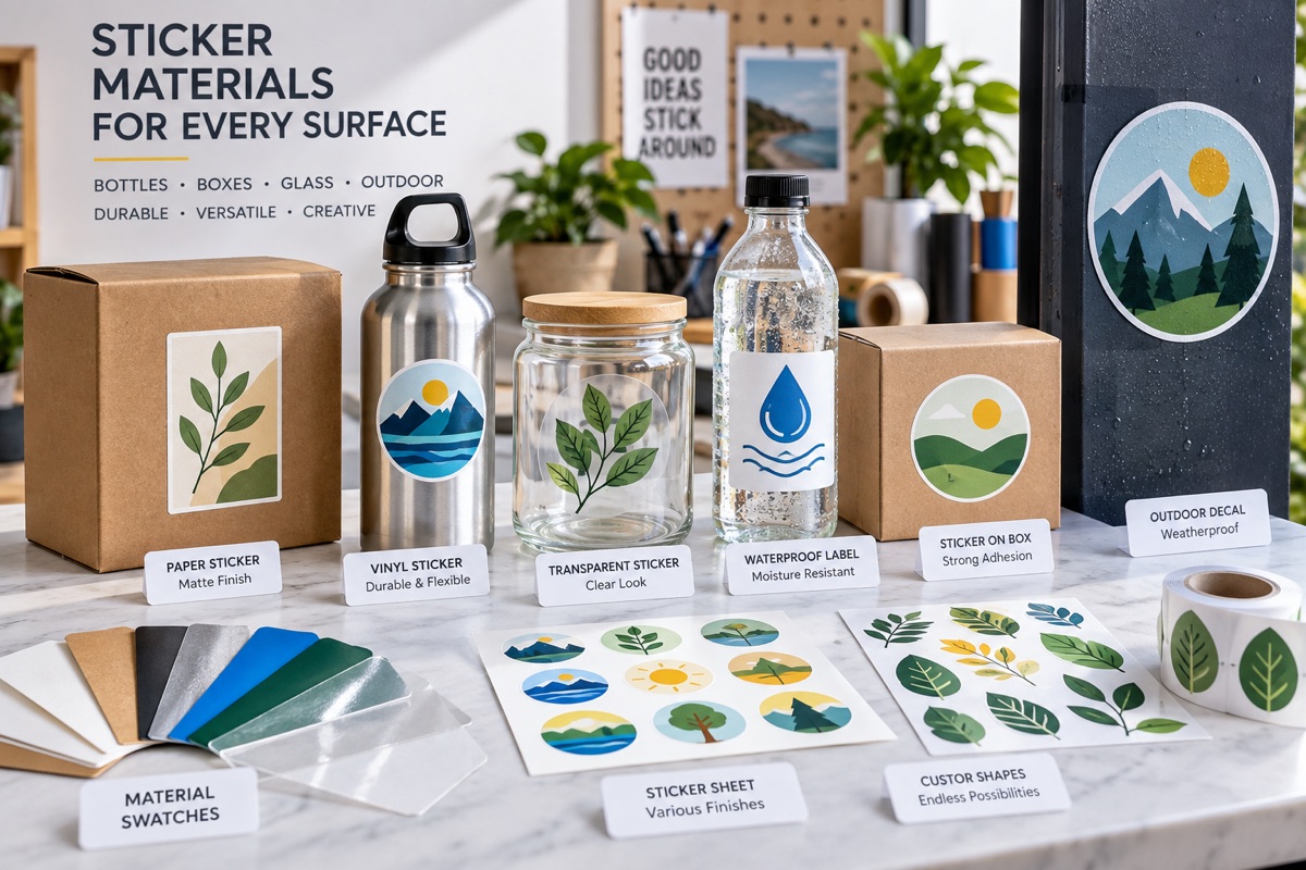Best Sticker Materials for Printing Bottles Boxes Glass and Outdoor Use