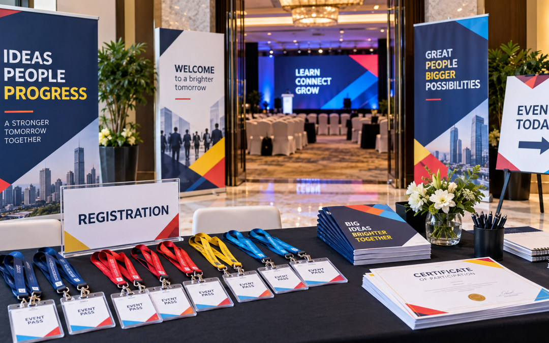 Corporate Event Printing Solutions – ID Cards, Lanyards, Standees & Banners