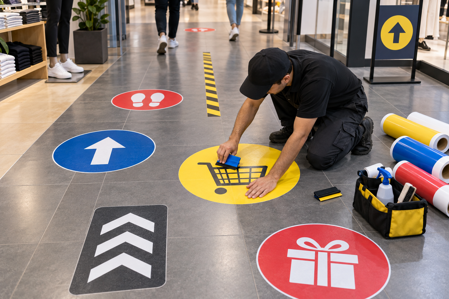 Custom Floor Sticker Printing for Retail Stores and Events - floor sticker printing Chennai