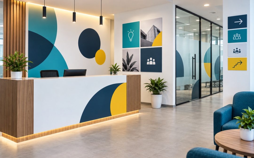 Office Branding Ideas Using Wall Graphics, Vinyl and Display Boards