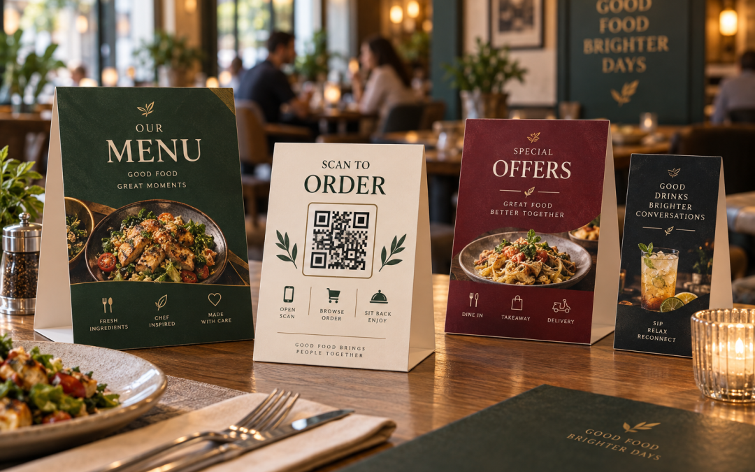 Table Tent Cards for Restaurants: Promote Offers, Menus and QR Codes at the Table