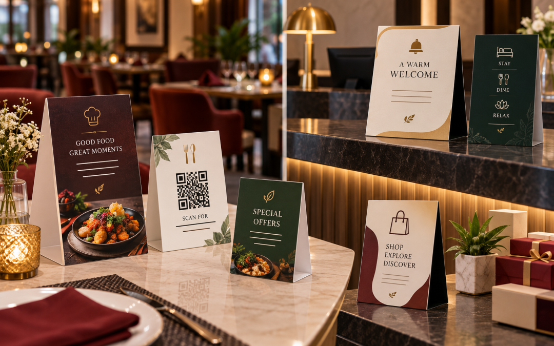 Tent Card Printing Ideas for Restaurants, Hotels, Events and Retail Counters