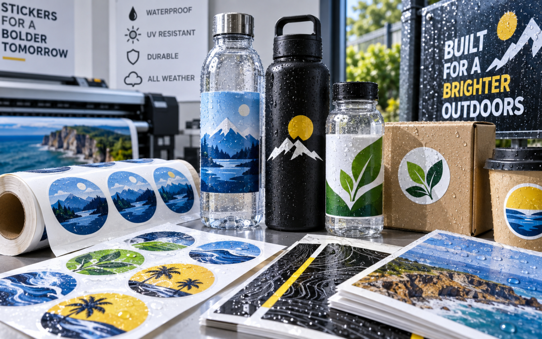 Waterproof Sticker Printing for Bottles, Packaging and Outdoor Branding