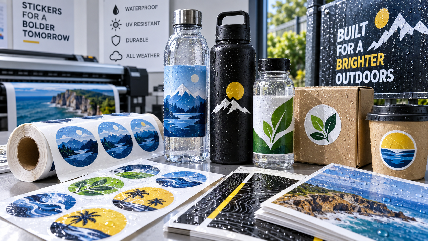 Waterproof Sticker Printing Chennai for Bottles Packaging and Outdoor Branding