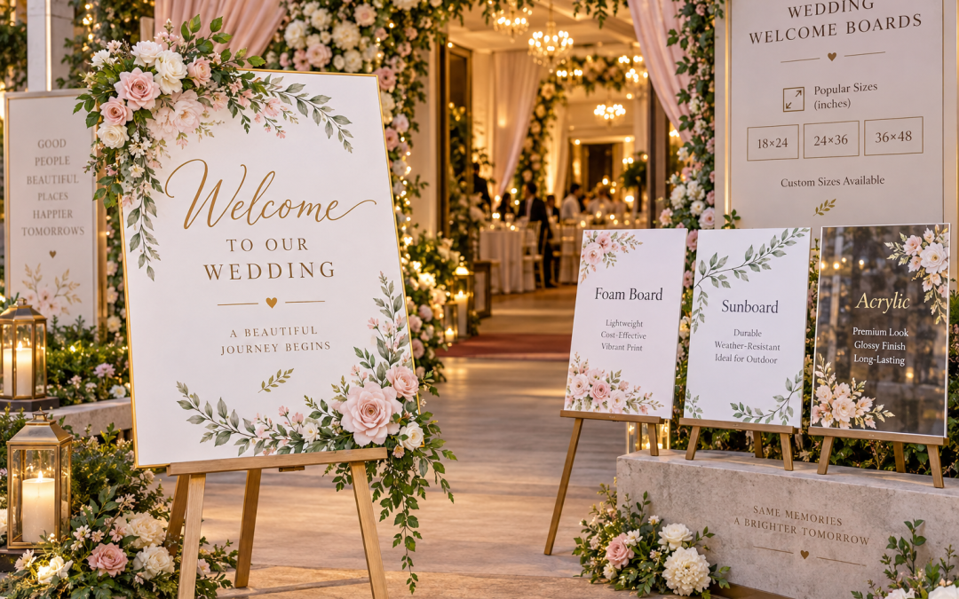 Wedding Welcome Board Printing: Creative Ideas, Sizes and Materials